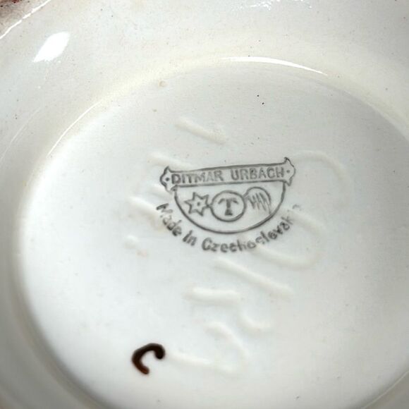 Vintage 1930th Ditmar Urbach Czechoslovakia Art Ceramic Pitcher Fruit Design - Picture 8 of 11